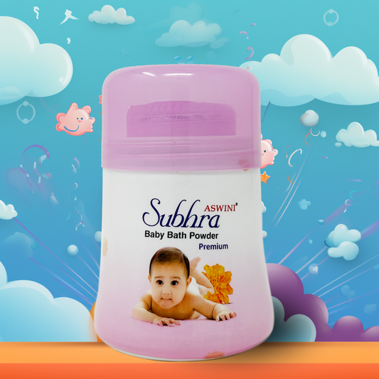 Subhra Premium Natural Baby Bath Powder - Gentle Skin Soother & Rash Protector (200g)