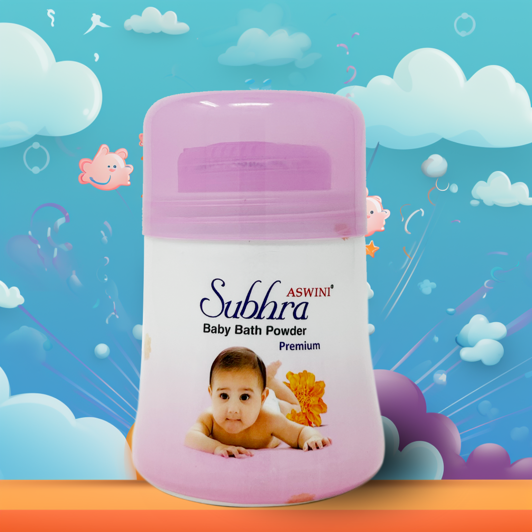 Subhra Premium Herbal Baby Bath Powder 100 Safe for Babies & Childr
