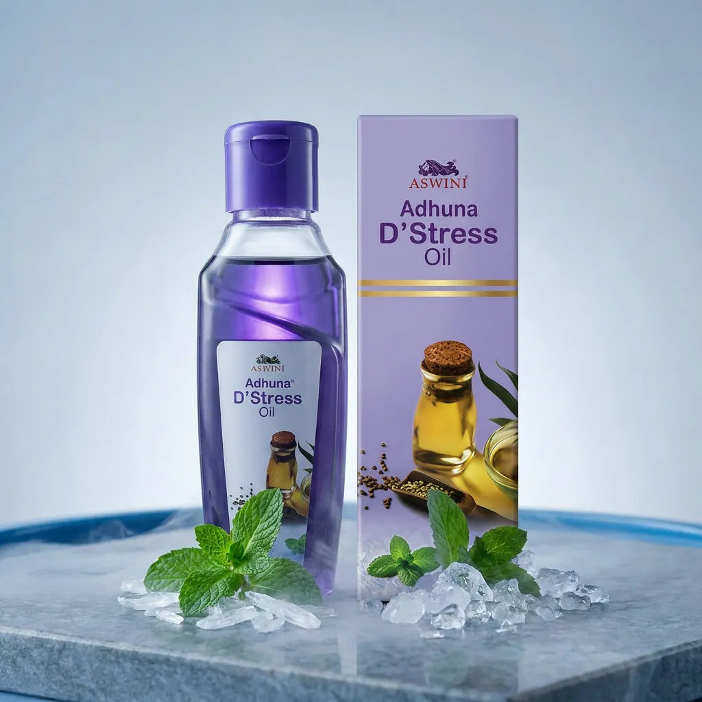 Aswini Adhuna D'Stress Oil | Cooling Ayurvedic Relaxation & Sleep Oil